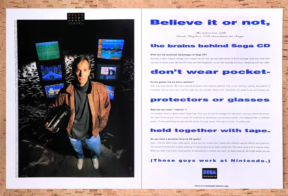 1993 Sega CD Console Original Advertisement / Retro Wall Art v9