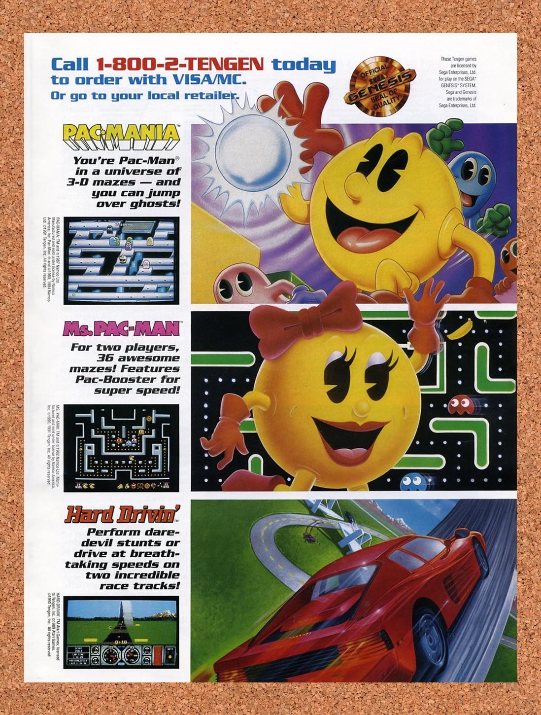 1991 Tengen Genesis Original Advertisement / Retro Promo v7