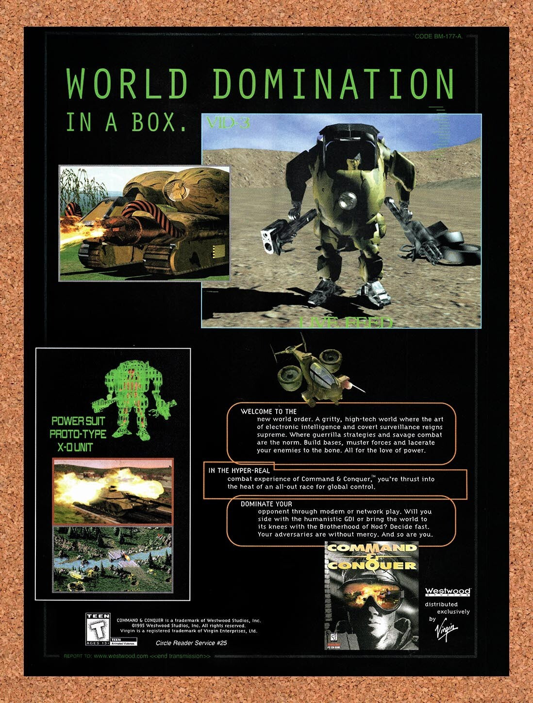 1995 Command & Conquer PC Original Advertisement / Retro Wall Art v4