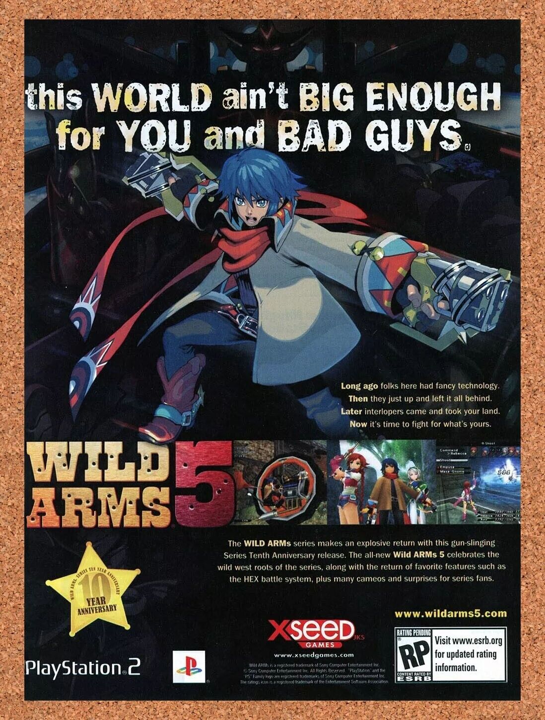 Wild Arms 5 PS2 Original 2007 Ad Authentic PlayStation Video Game Promo