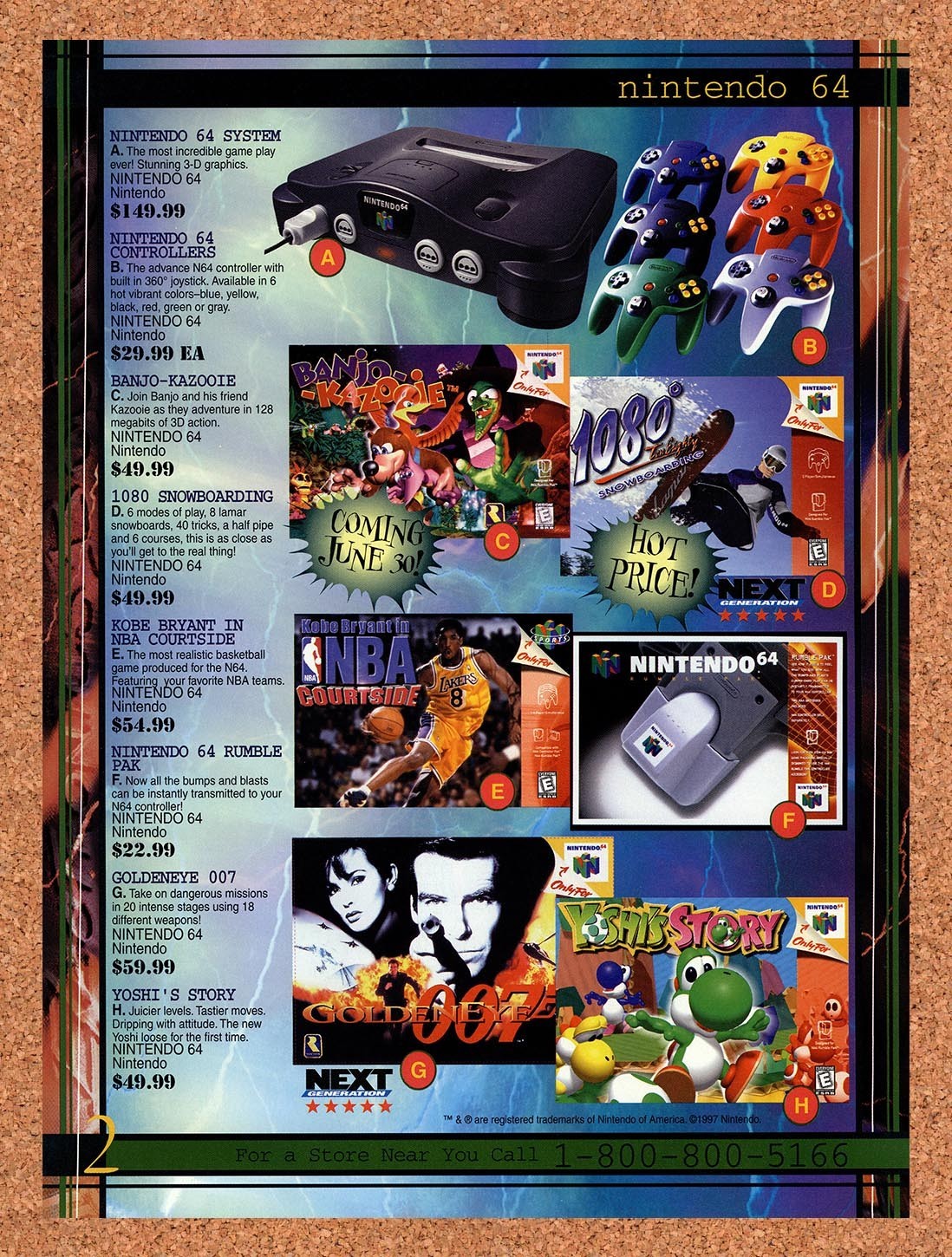 1998 EB Games Nintendo N64 Original Advertisement / Retro Promo v2