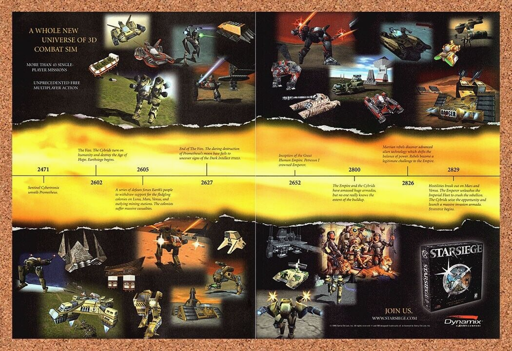 Starsiege Tribes PC Original 2000 Print Ad Authentic MMO Video Game Art Promo