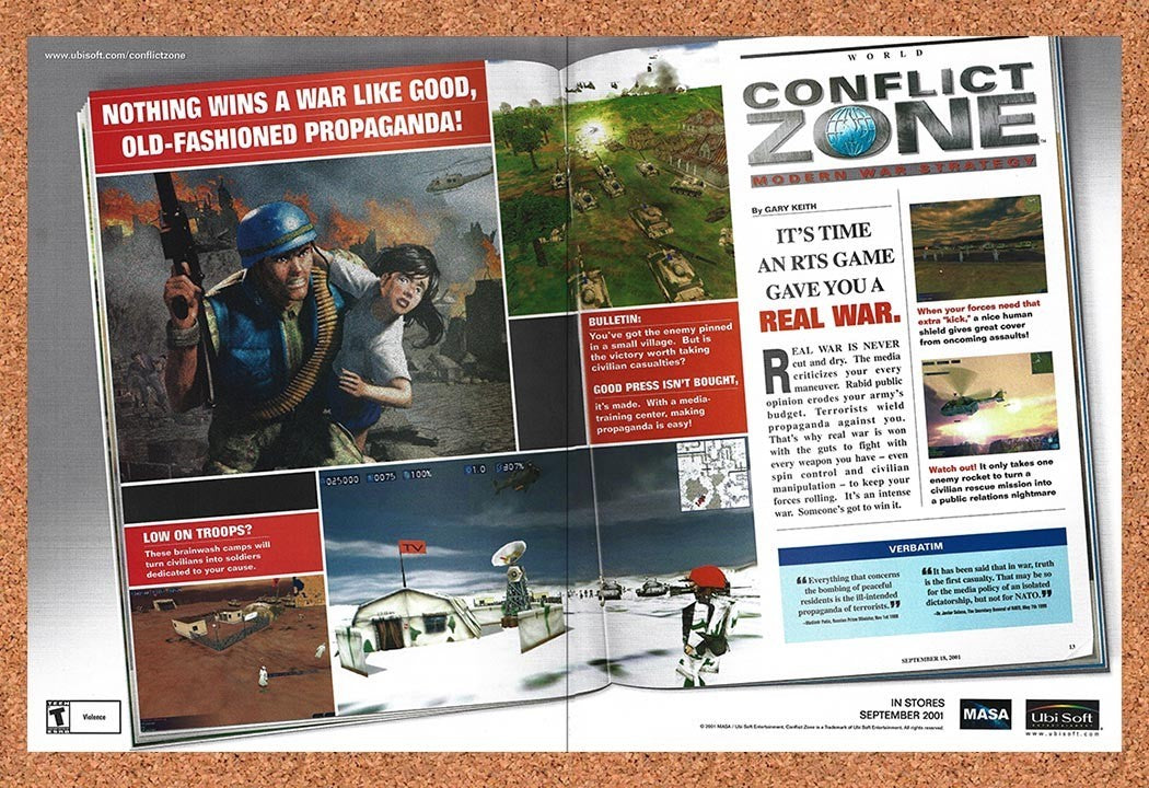 2001 Conflict Zone PC Original Advertisement / Retro Promo v1