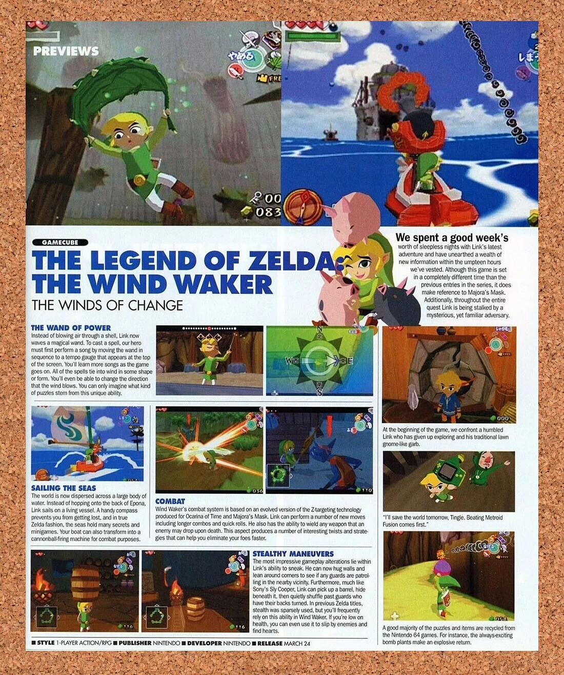 Legend Of Zelda Wind Waker GameCube Original 2004 Ad Authentic Game Promo v1