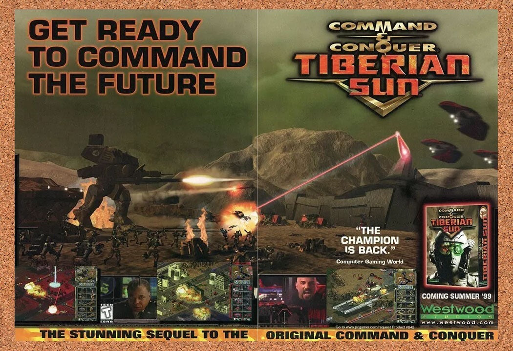 1999 Command & Conquer Tiberian Sun PC Original Advertisement / Retro Promo v5