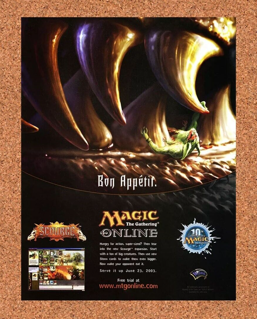 Magic The Gathering Online PC Original 2005 Ad Authentic Video Game Promo v2