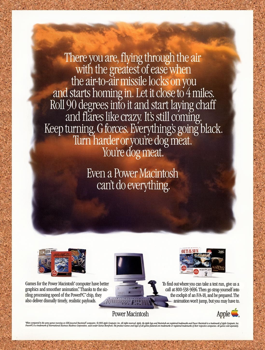 1995 Apple Games On The Power Mac Original Advertisement / Retro Promo v3