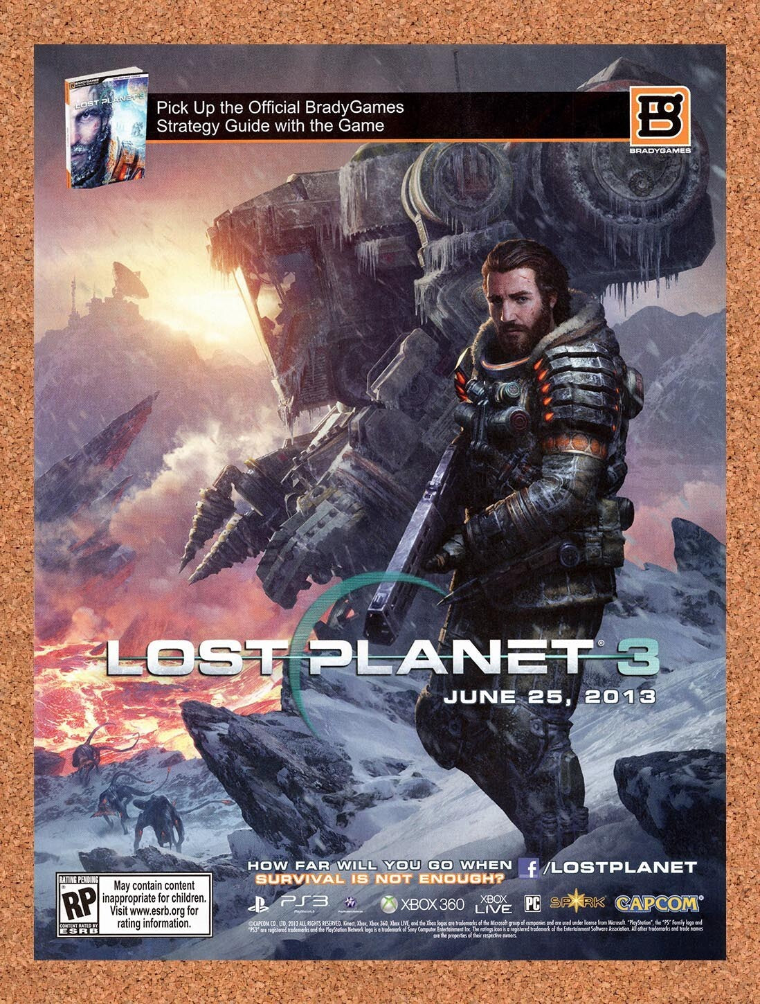 2012 Lost Planet 3 Xbox 360 Original Advertisement / Retro Wall Art v1