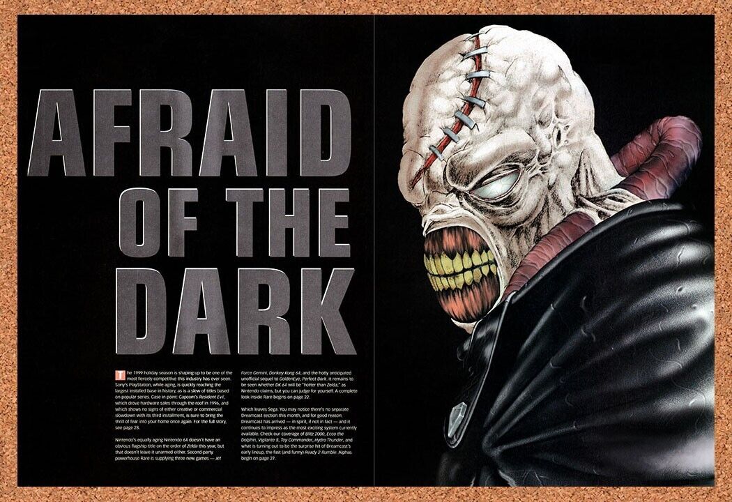 Resident Evil 3 Nemesis PS1 Original 1999 Vintage Ad - Next Gen Review Promo