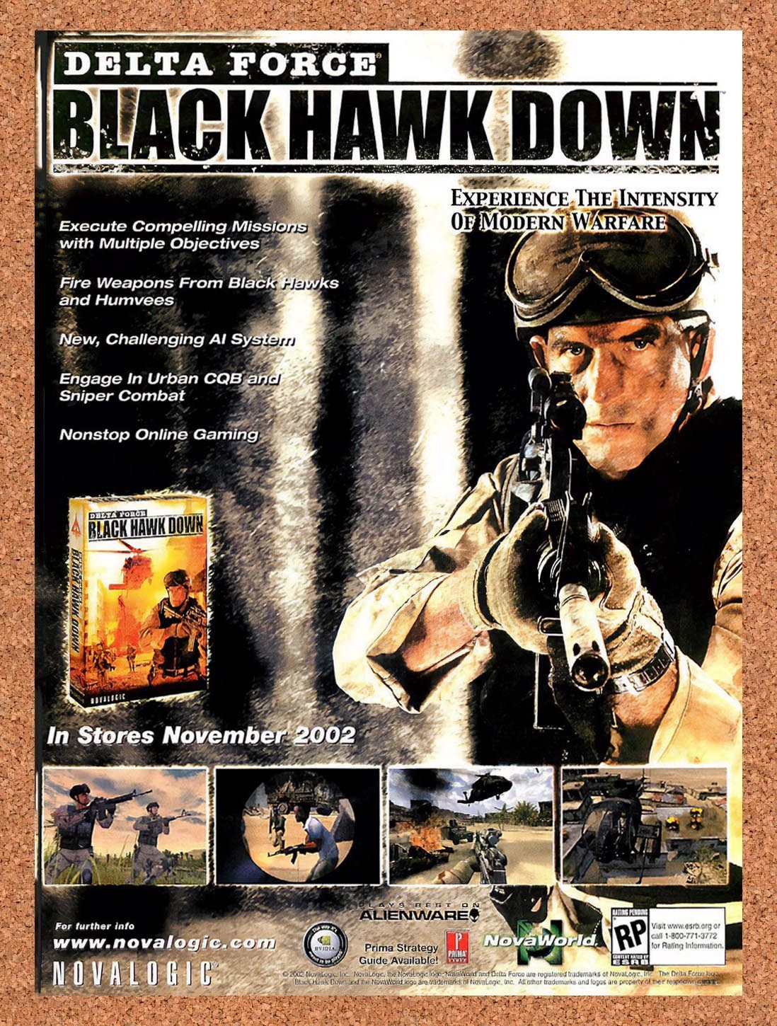 2002 Delta Force Black Hawk Down PC Original Advertisement / Retro Promo v2