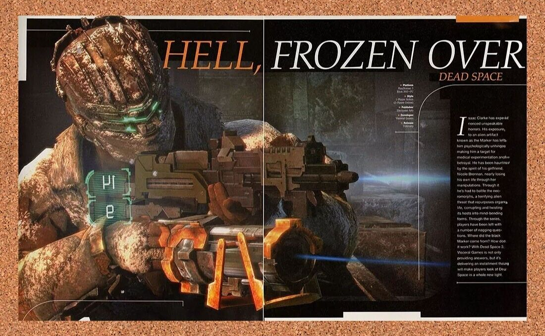 Dead Space 3 Xbox 360 Original 2014 Ad Authentic Horror FPS Video Game Promo