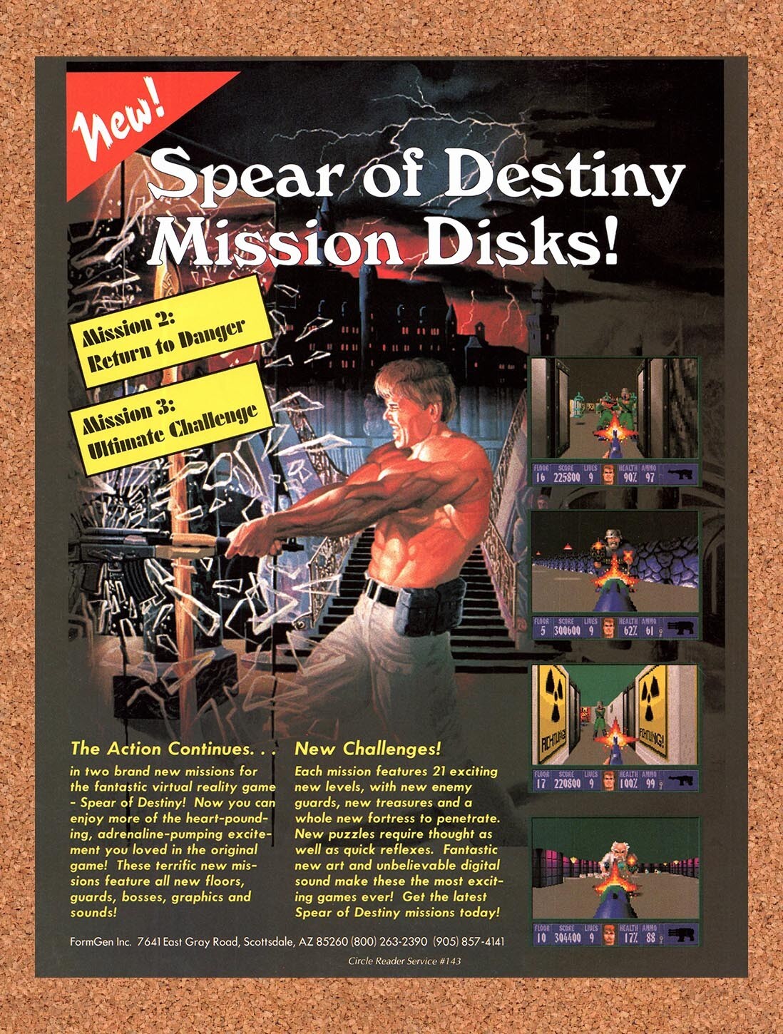 1994 Wolfenstein 3D Spear Of Destiny Mission Disks Original Ad / Wall Art v3
