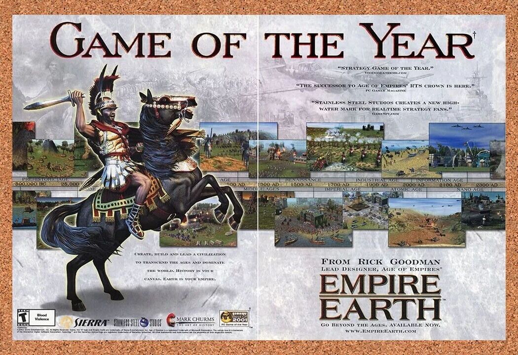 Empire Earth PC Original 2004 Ad Authentic Windows RTS GOTY Video Game Promo