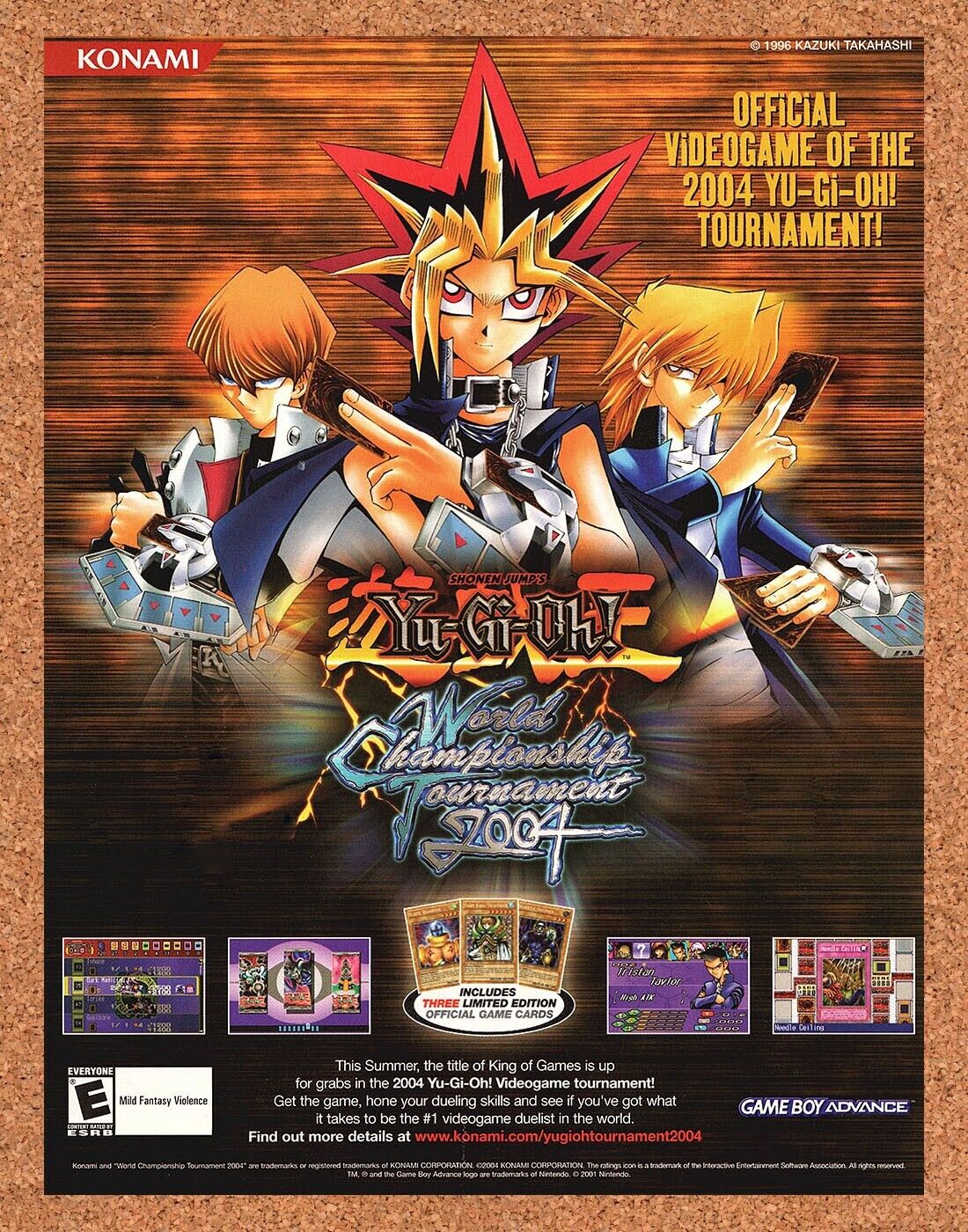 Original 2004 Yu-Gi-Oh GBA World Championship Vintage Ad - Video Game Promo