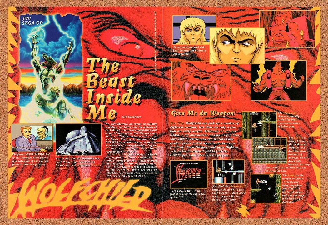 1993 Wolfchild Genesis Original Advertisement / Retro Wall Art v2