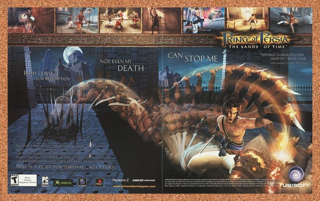 Prince of Persia Sands of Time PS2 Original 2005 Ad Authentic Game Art Promo