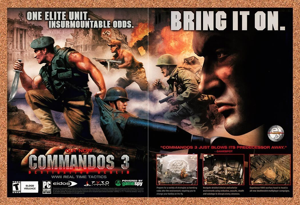 2003 Commandos 3 Destination Berlin PC Original Advertisement / Retro Promo v2