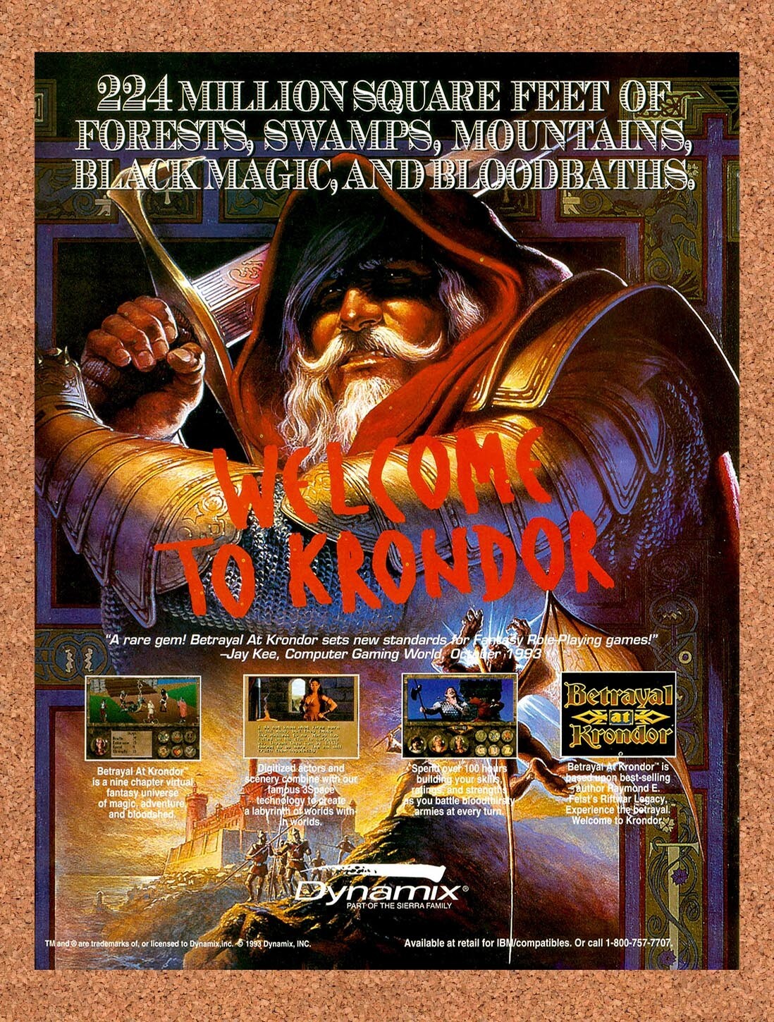 1993 Betrayal At Krondor PC Original Advertisement / Retro Promo v1