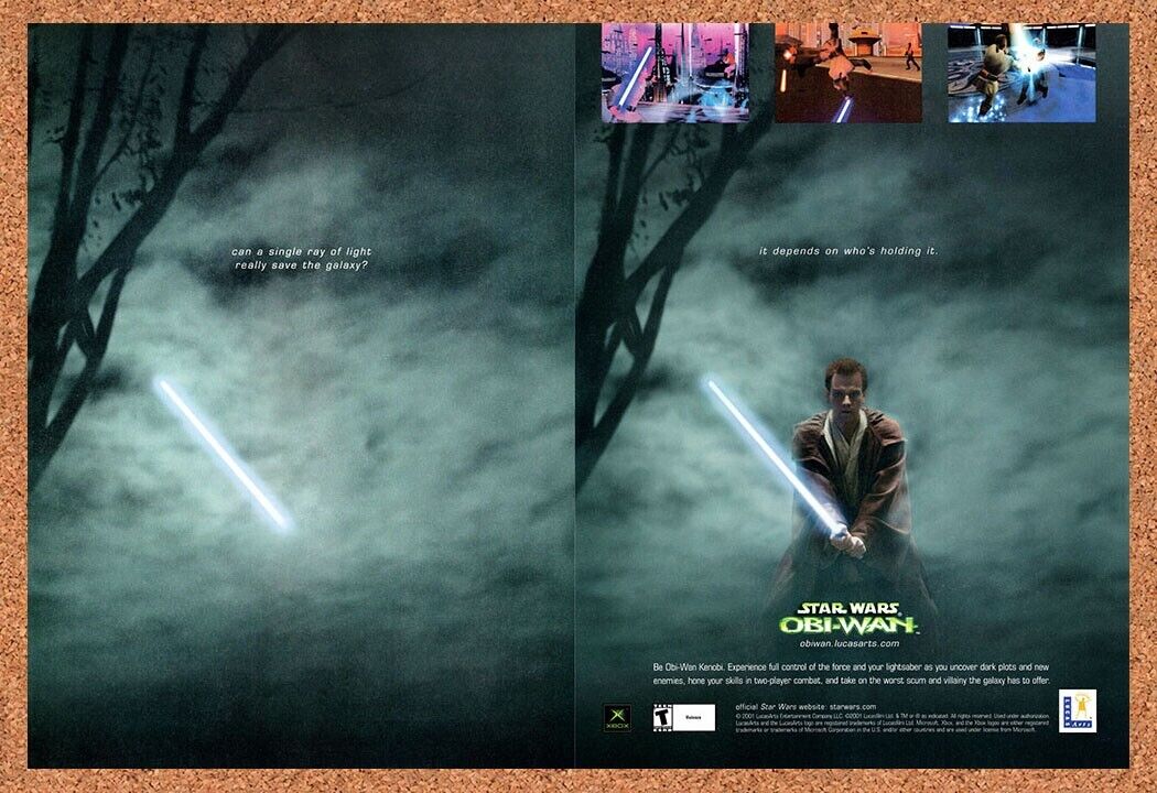 Star Wars Obi-Wan Xbox Original 2002 Vintage Ad - Video Game Promo