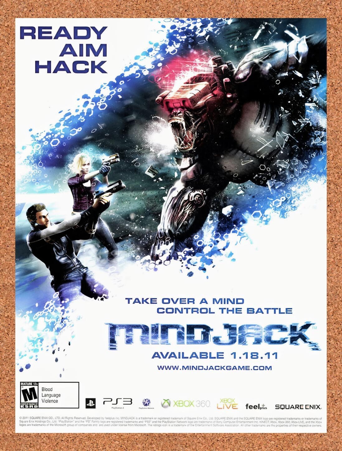 2010 MindJack Xbox 360 Original Advertisement / Retro Wall Art v1