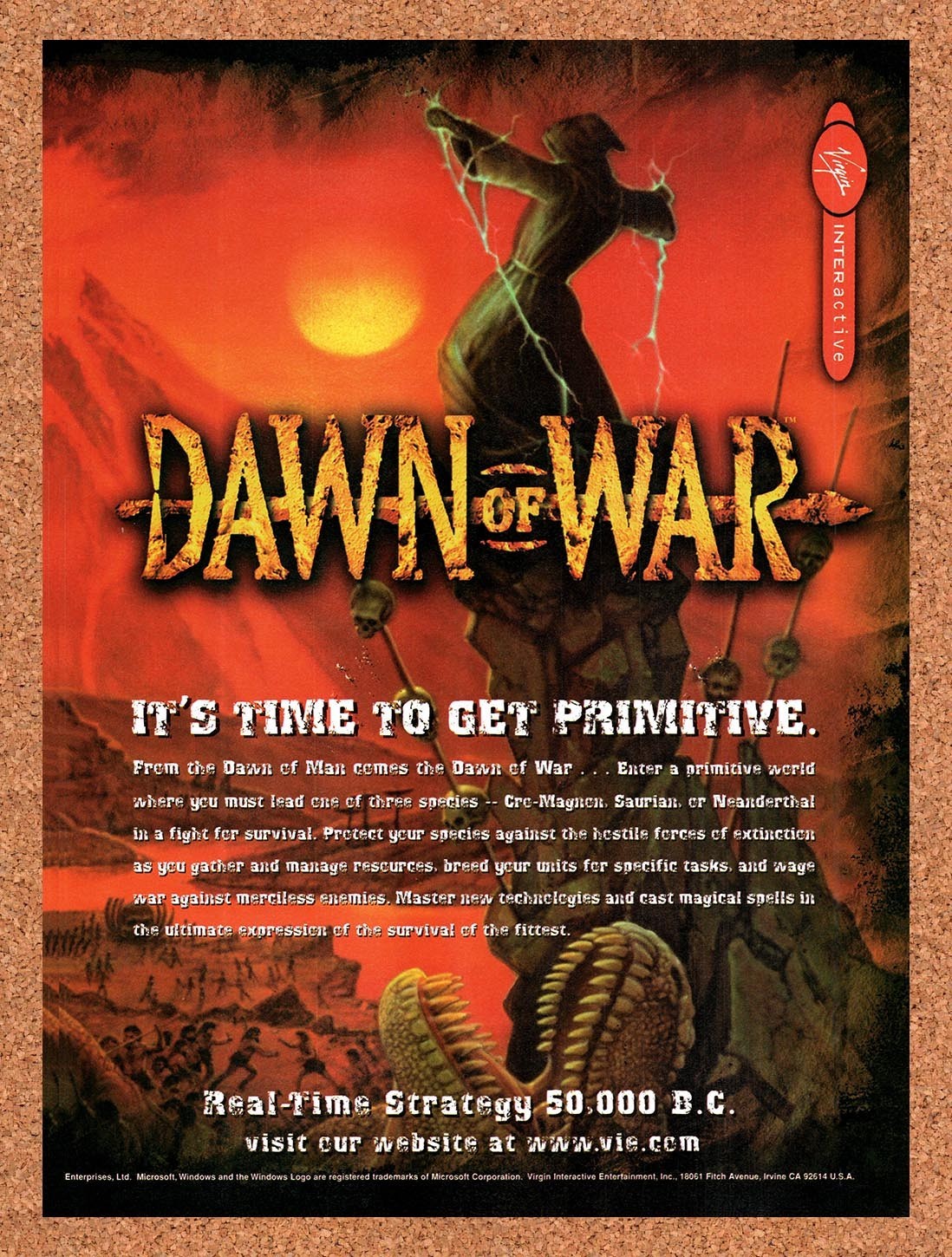1998 Dawn Of War PC Original Advertisement / Retro Promo v3
