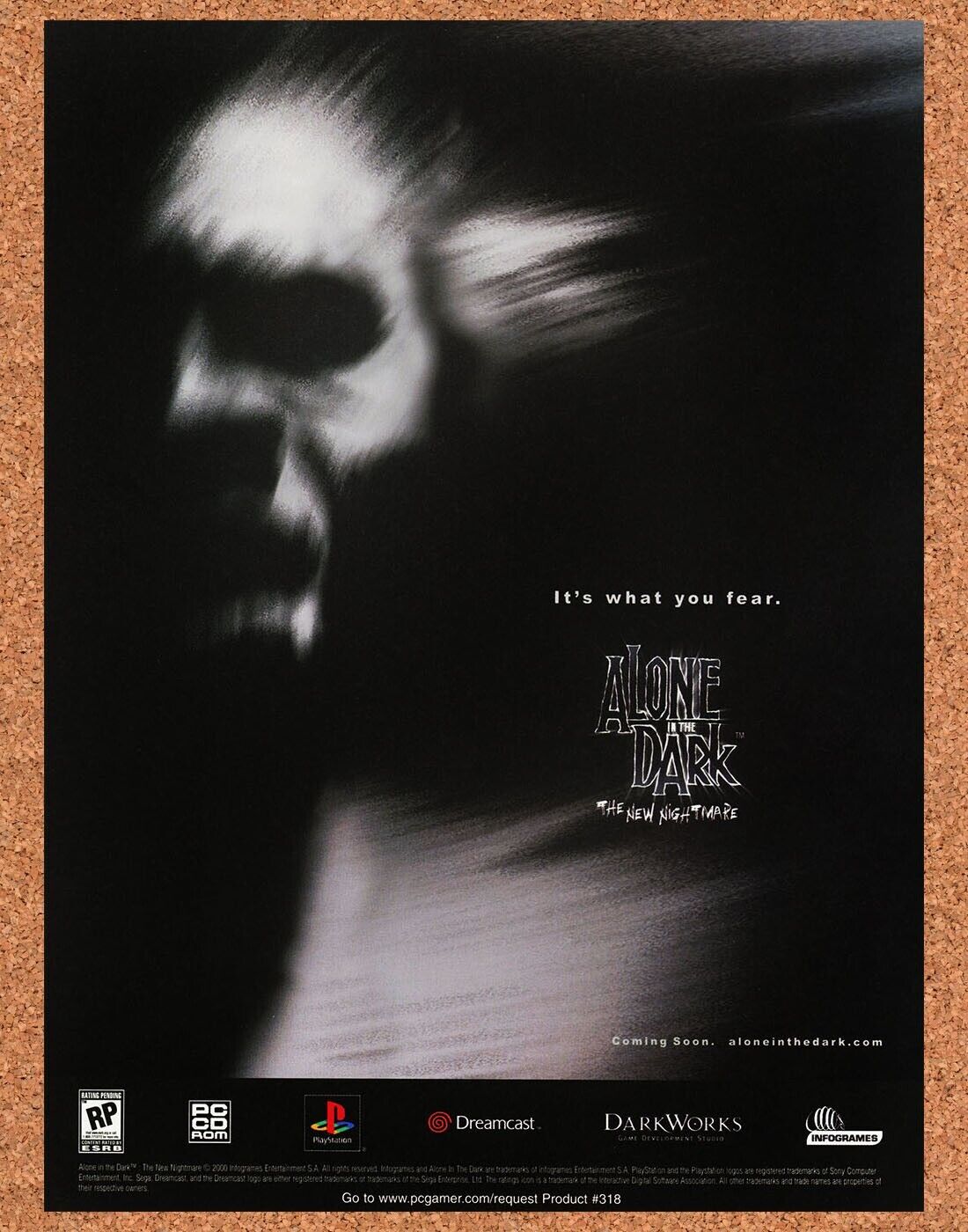 Alone In The Dark PS1 Original 2002 Ad Authentic Horror Video Game Promo