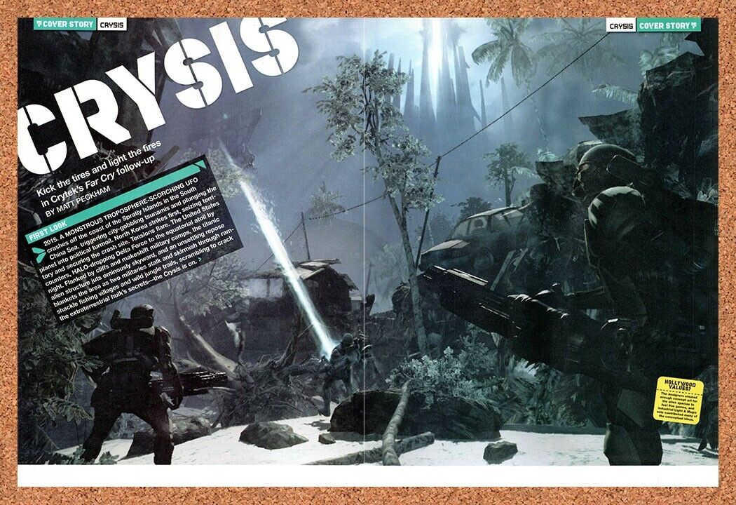 Original 2005 Crysis PC Vintage Ad - Video Game Review Promo Wall Art 1