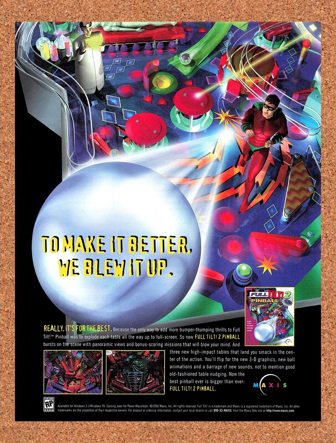 1997 Full Tilt Pinball 2 PC Original Advertisement / Retro Promo v1