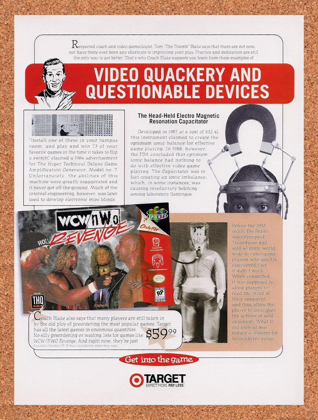 1998 WCW NWO Revenge Target Original Advertisement / Retro Wall Art v3