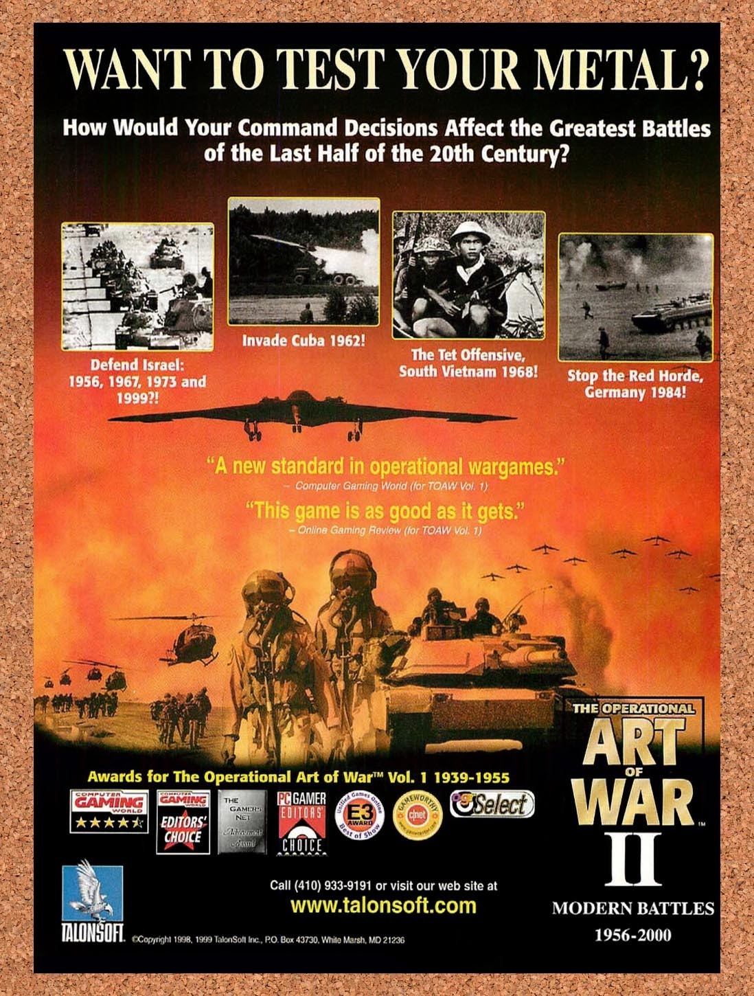 1999 Operational Art Of War II PC Original Advertisement / Retro Promo v1
