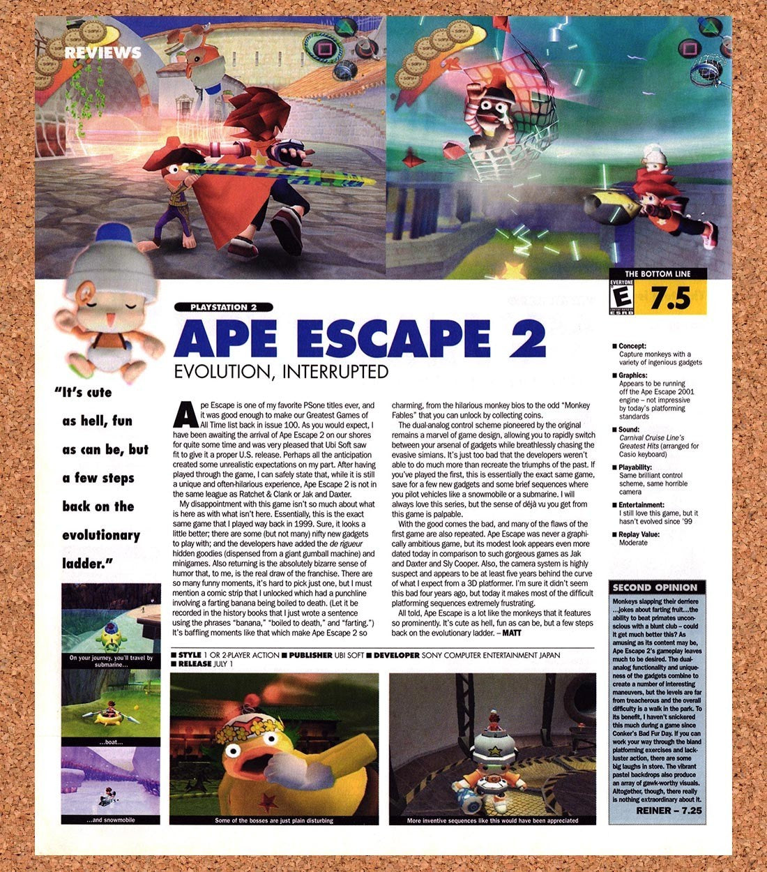 2003 Ape Escape 2 PS2 Original Advertisement / Retro Promo vr1