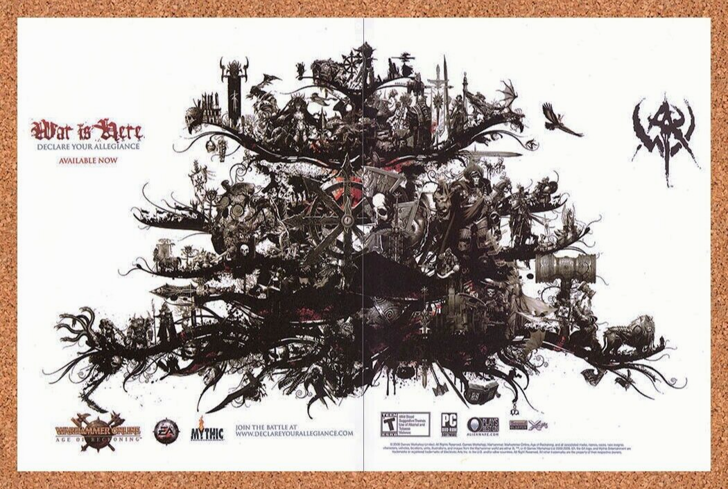 Warhammer Online Age Of Reckoning PC Original 2008 Ad Authentic Video Game Promo