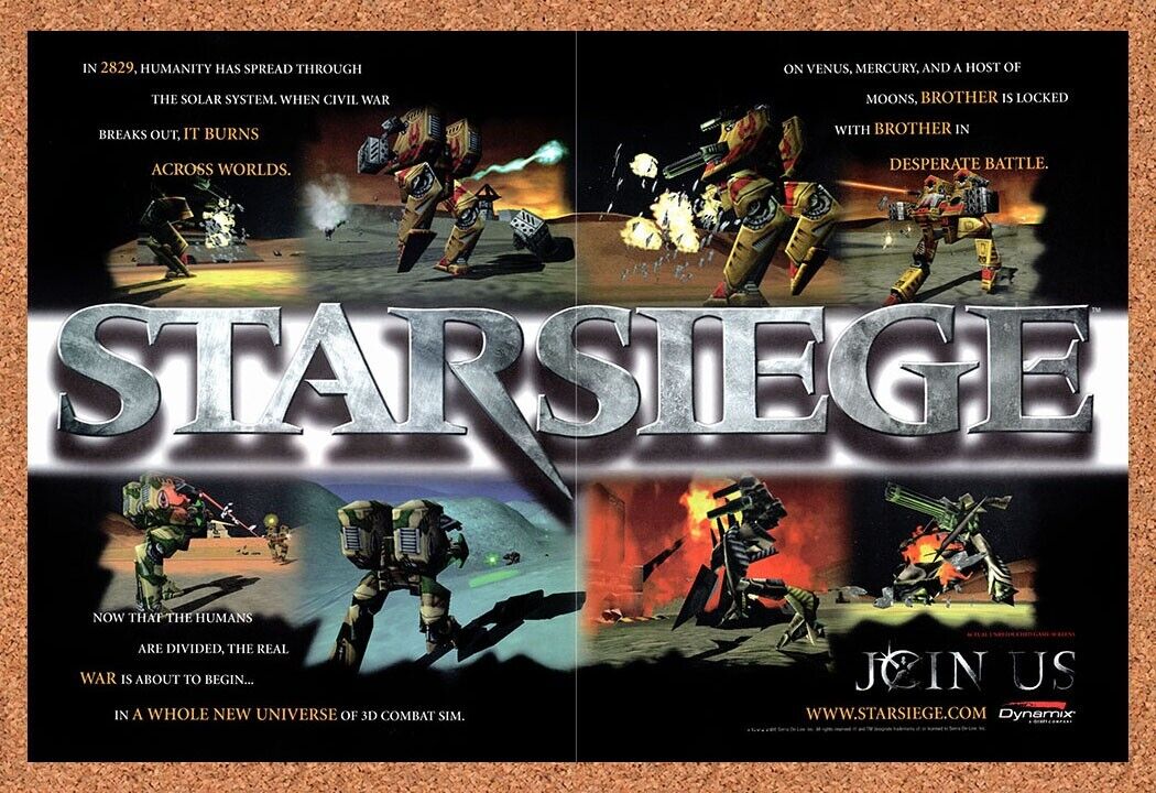 1998 Starsiege Tribes PC Original Advertisement / Retro Wall Art v4
