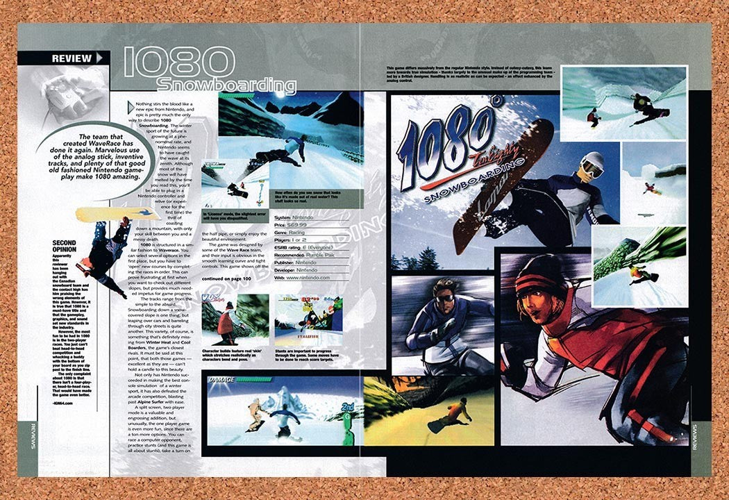 1998 1080 Snowboarding N64 Original Advertisement / Retro Promo vr1