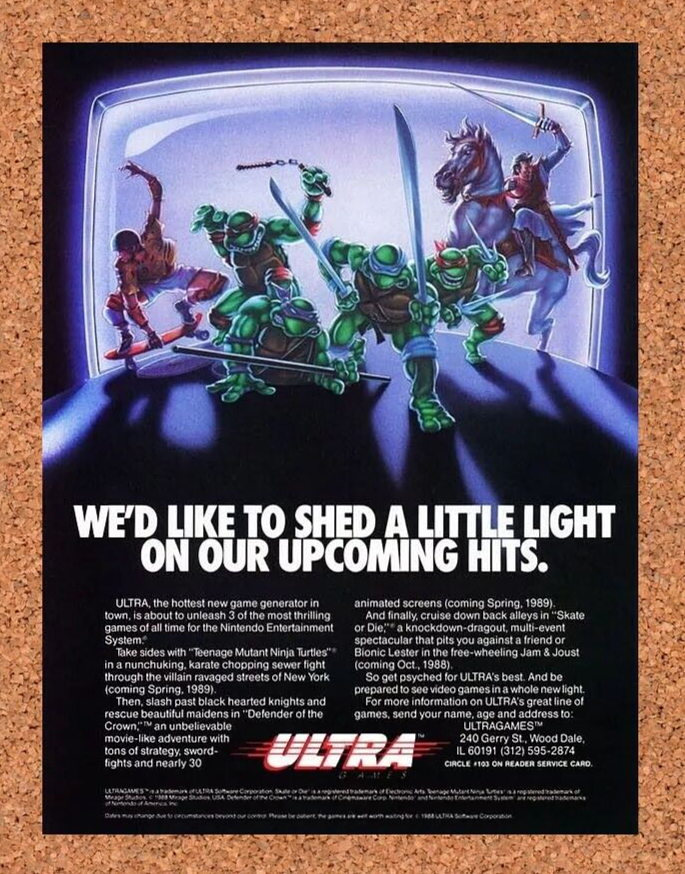 Ninja Turtles NES TMNT Original 1990 Ad Authentic Nintendo Video Game Promo