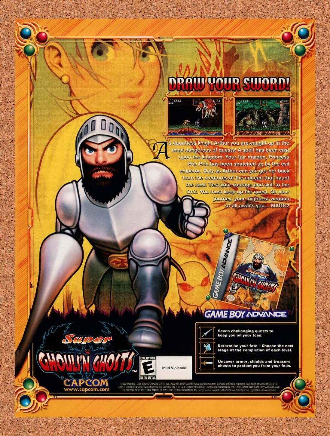 2002 Super Ghouls N Ghosts GBA Original Advertisement / Retro Promo v1