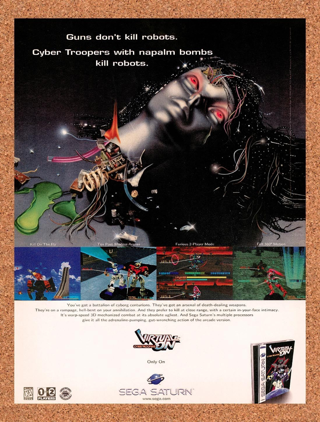 1997 Virtual On Cyber Troopers Saturn Original Advertisement / Retro Promo v1