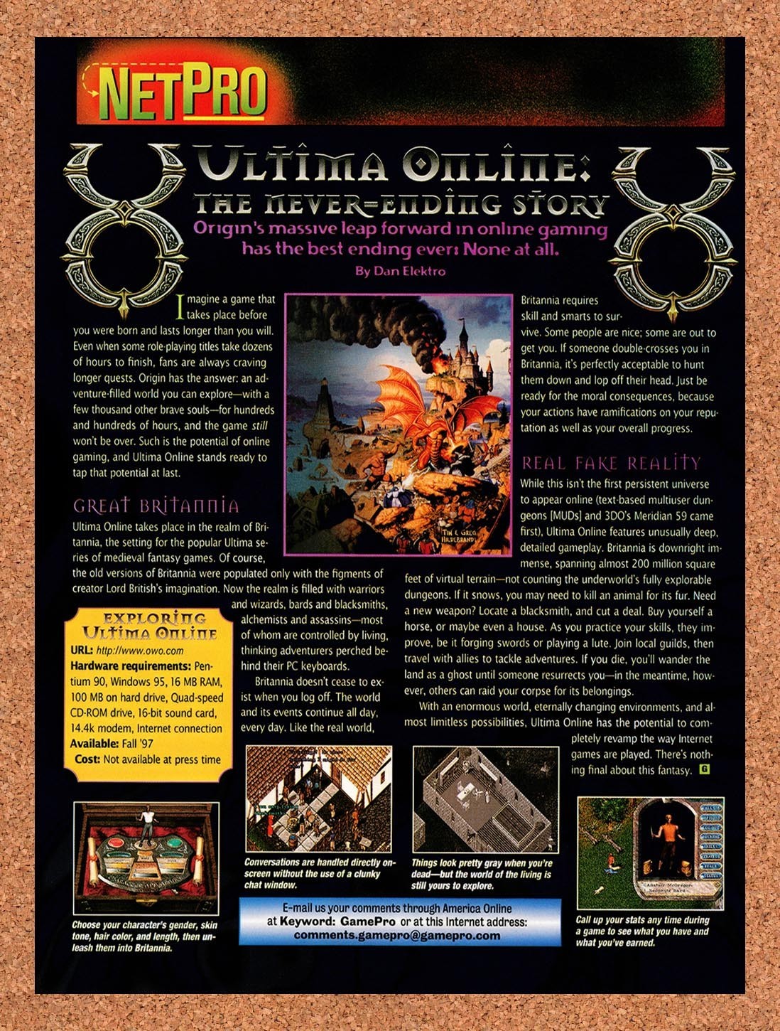 1997 Ultima Online PC Original Advertisement / Retro Promo vr2