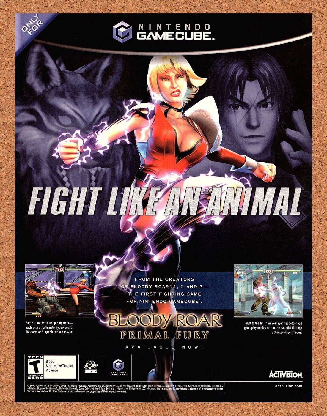 Bloody Roar Primal Fury GameCube Original 2007 Ad Authentic Video Game Promo