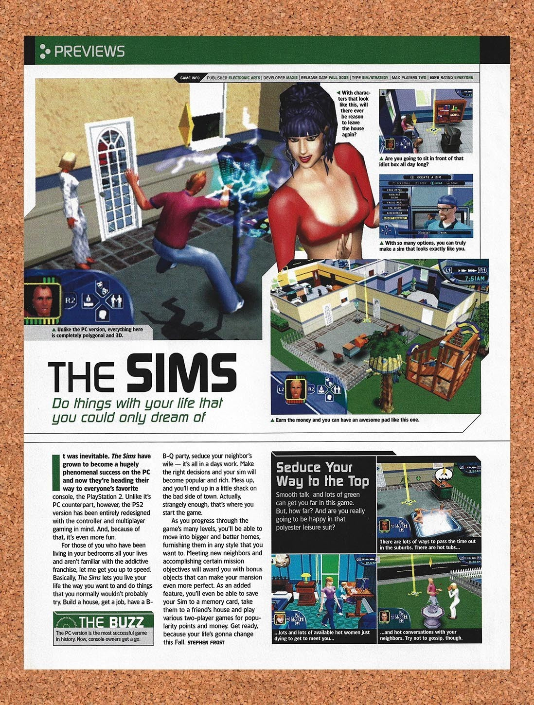 2002 Sims PS2 Original Advertisement / Retro Promo vr3