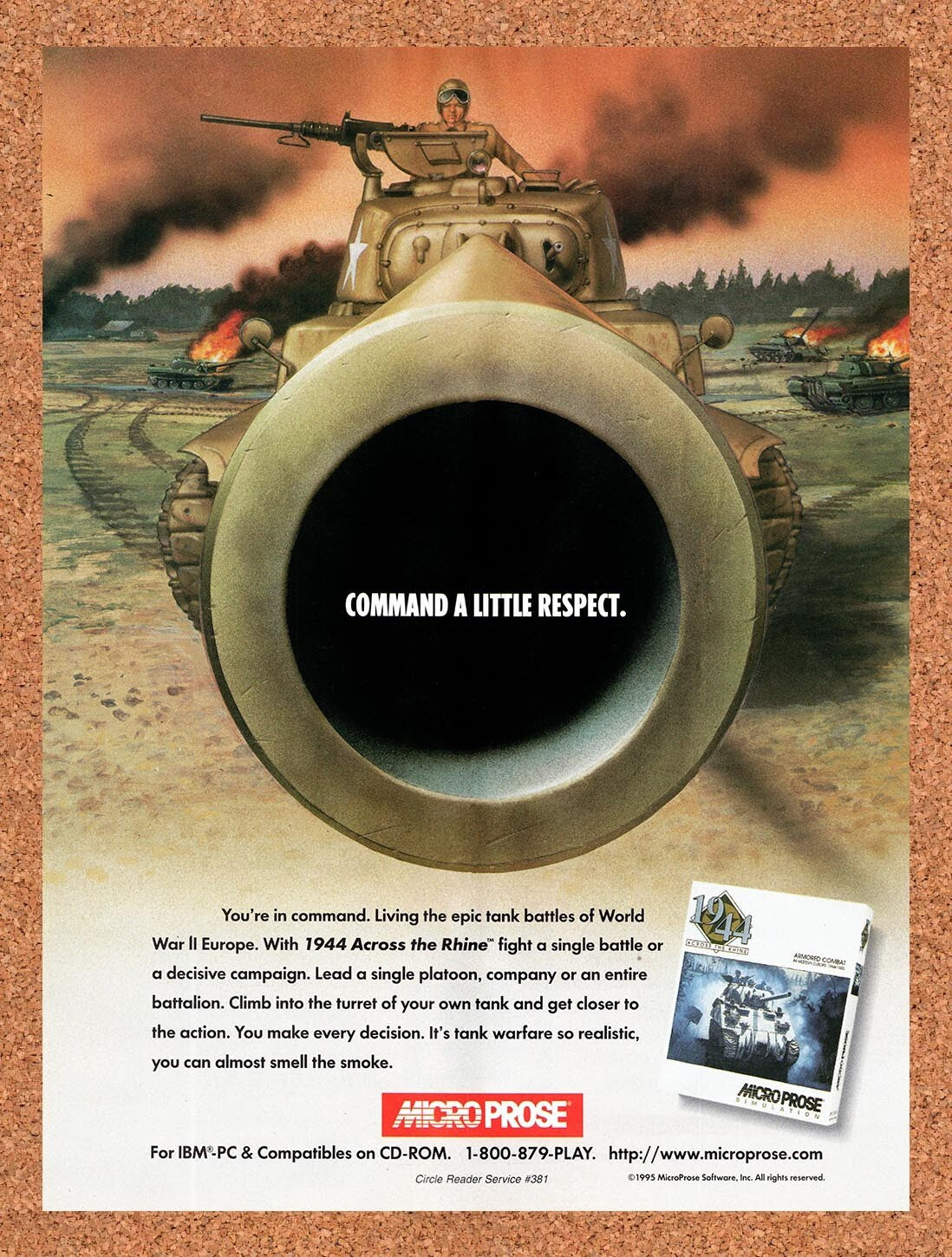 1995 Across The Rhine 1944 PC Original Advertisement / Retro Wall Art v1