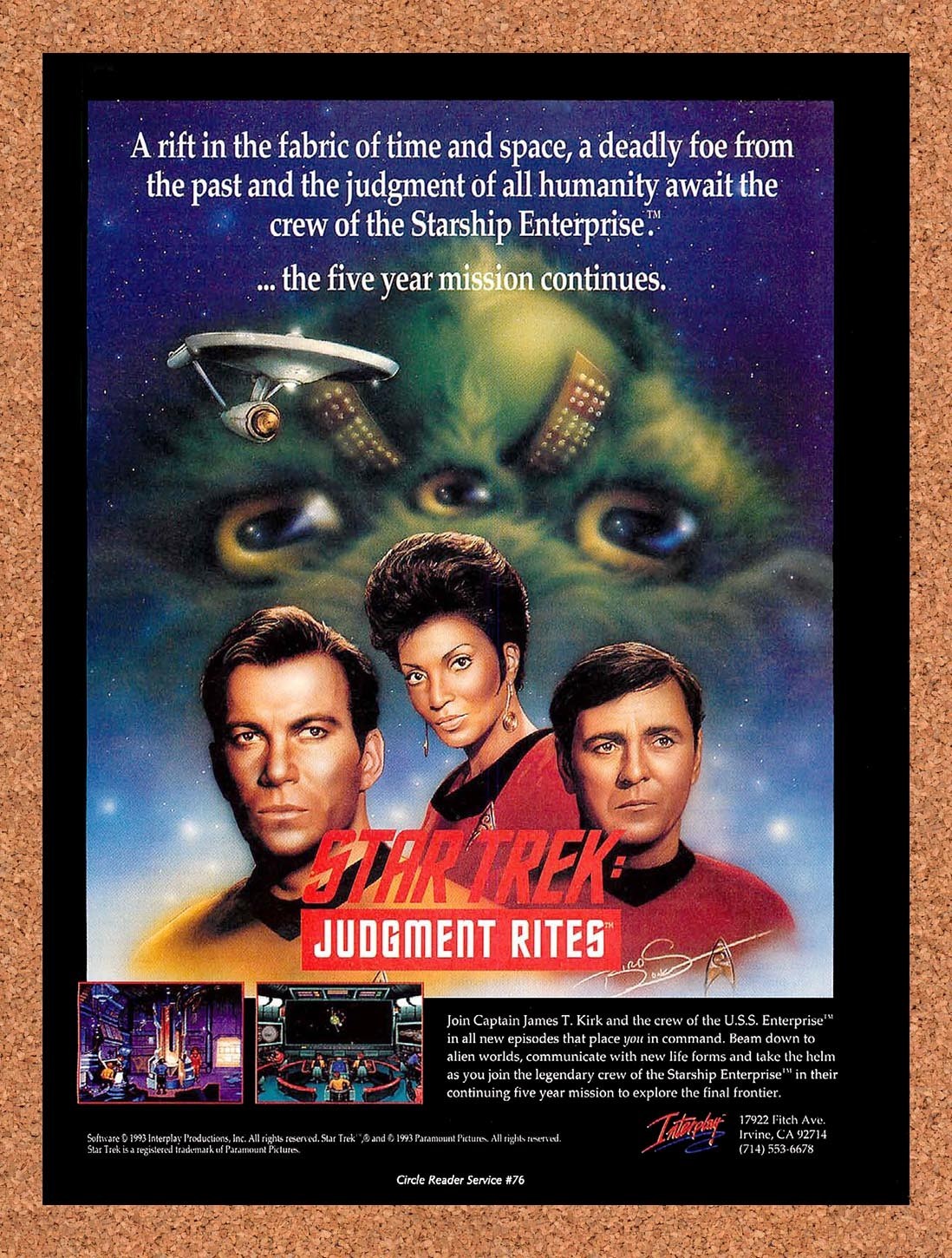 1994 Star Trek Judgement Rites PC Original Advertisement / Retro Promo v1
