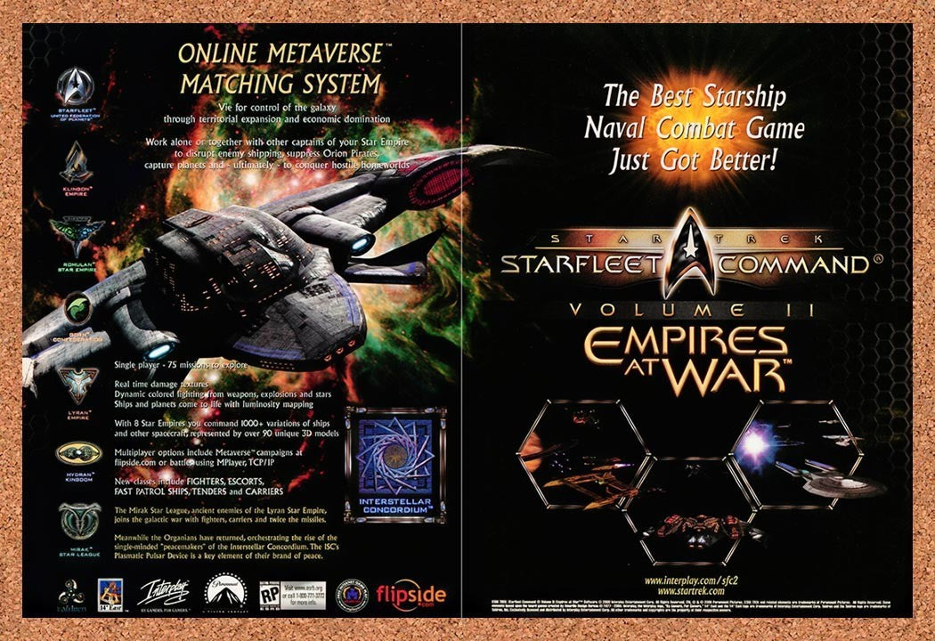 2000 Star Trek Starfleet Command II Empires At War Int Concordium Original Ad v2