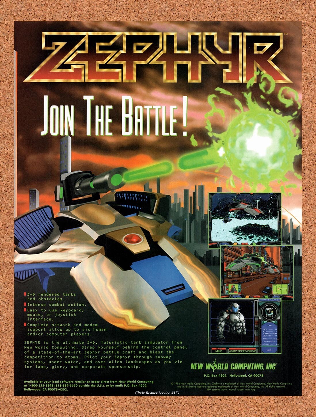 1994 Zephyr MS-DOS Original Advertisement / Retro Wall Art v1