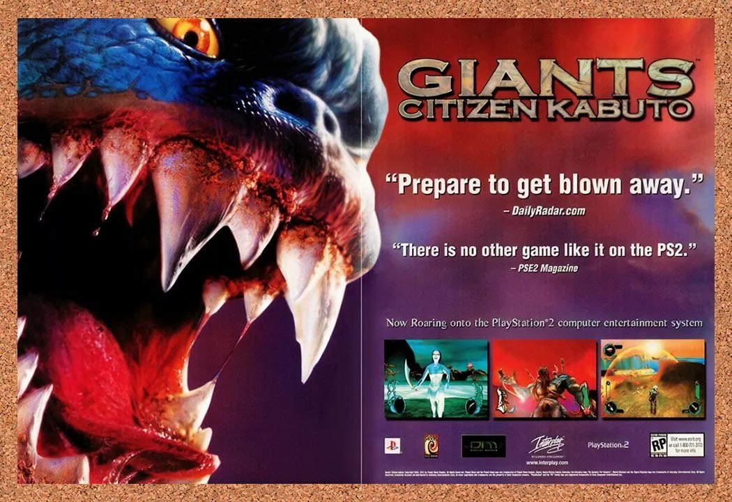2001 Giants Citizen Kabuto PS2 Original Advertisement / Retro Promo v11