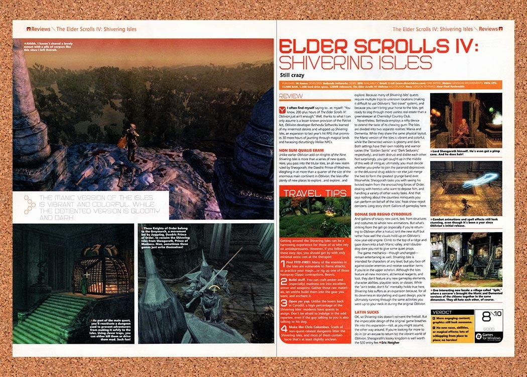 2007 Elder Scrolls IV Shivering Isles PC Original Advertisement / Promo vr1