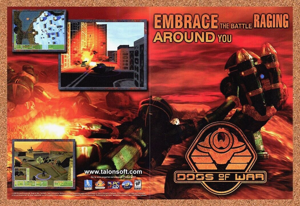 Dogs Of War PC Original 2002 Print Ad Authentic Windows Video Game Promo