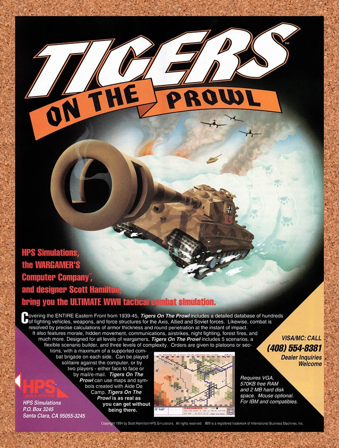 1994 Tigers On The Prowl IBM Original Advertisement / Retro Wall Art v1