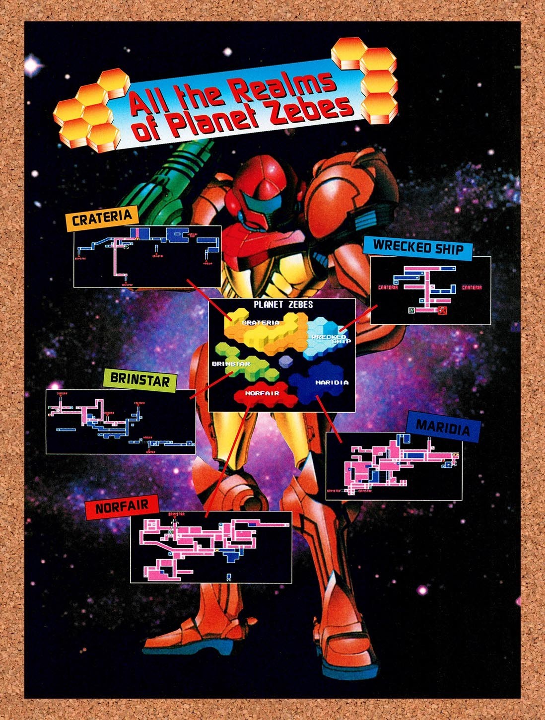 1994 Super Metroid Realms Of Planet Zebes Original Advertisement / Promo vr9
