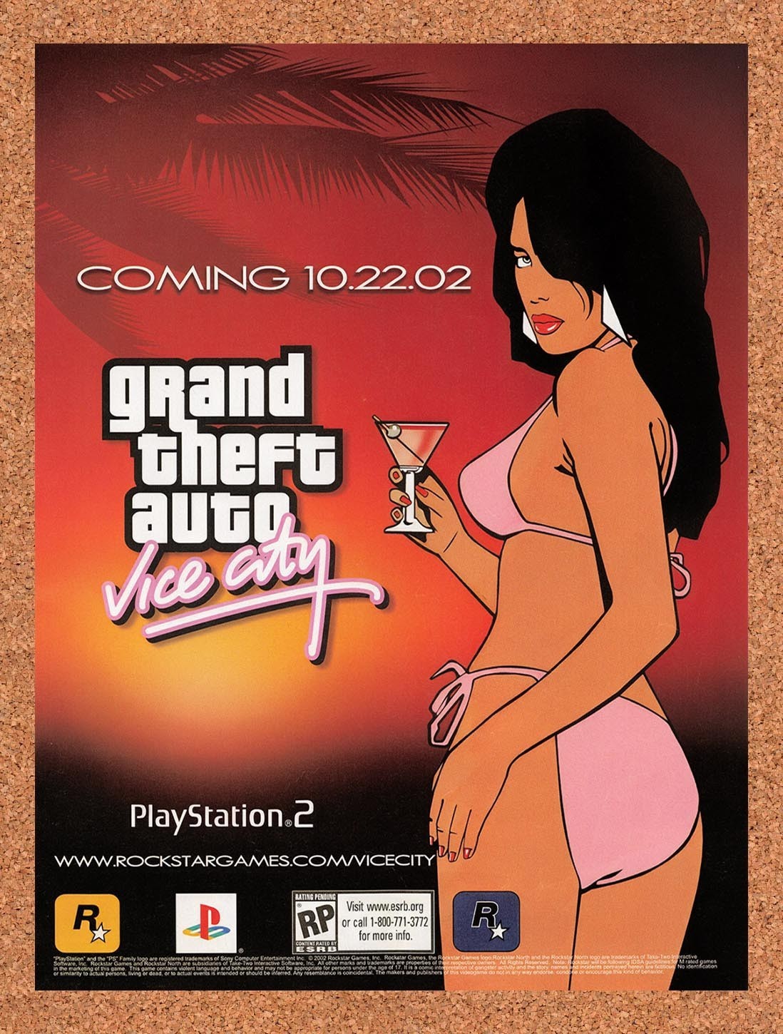 2002 Grand Theft Auto Vice City PS2 Original Advertisement / Retro Promo v5